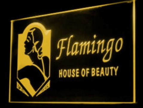 Flamingo House of Beauty LED Neon Sign